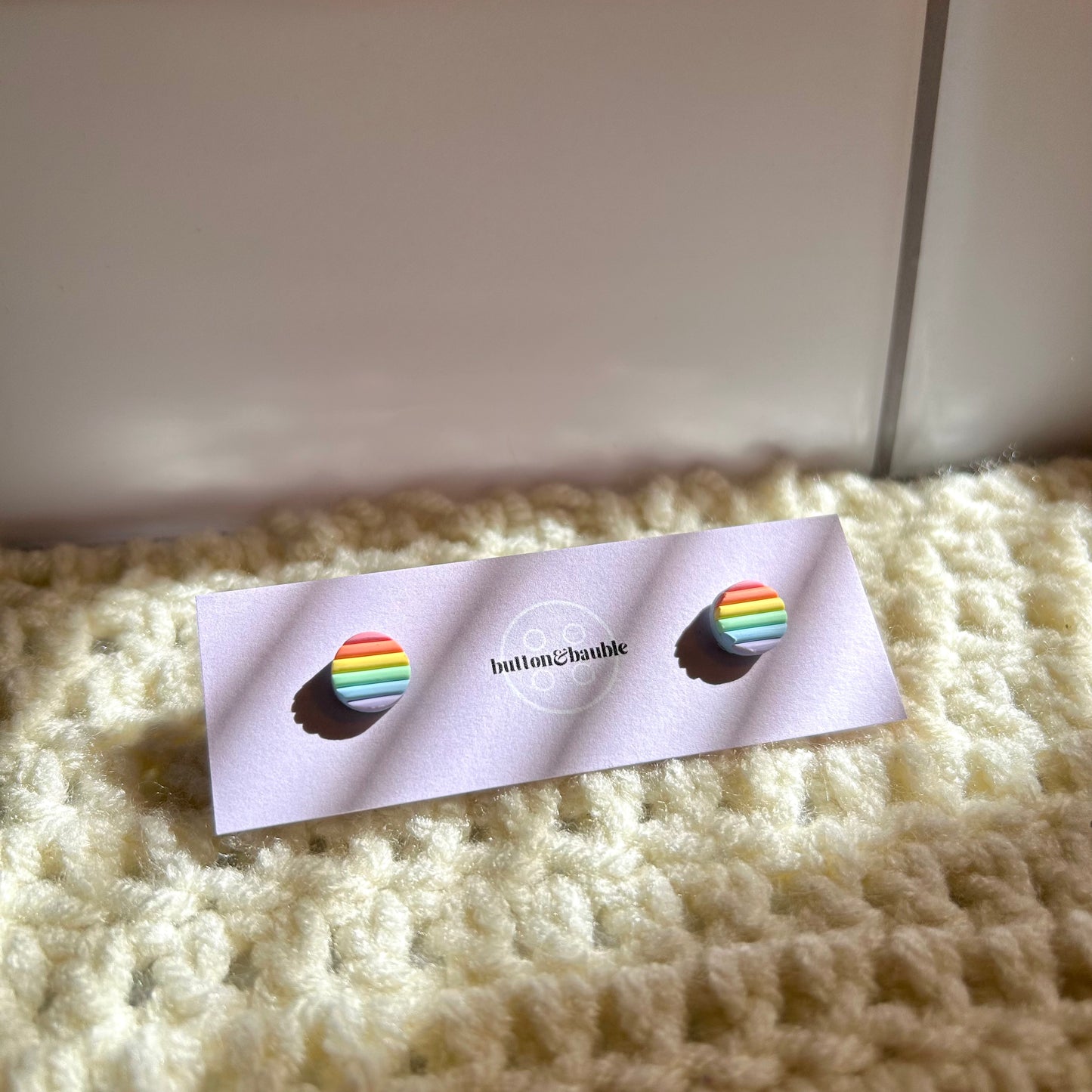 Mini Rainbow Stripe Studs