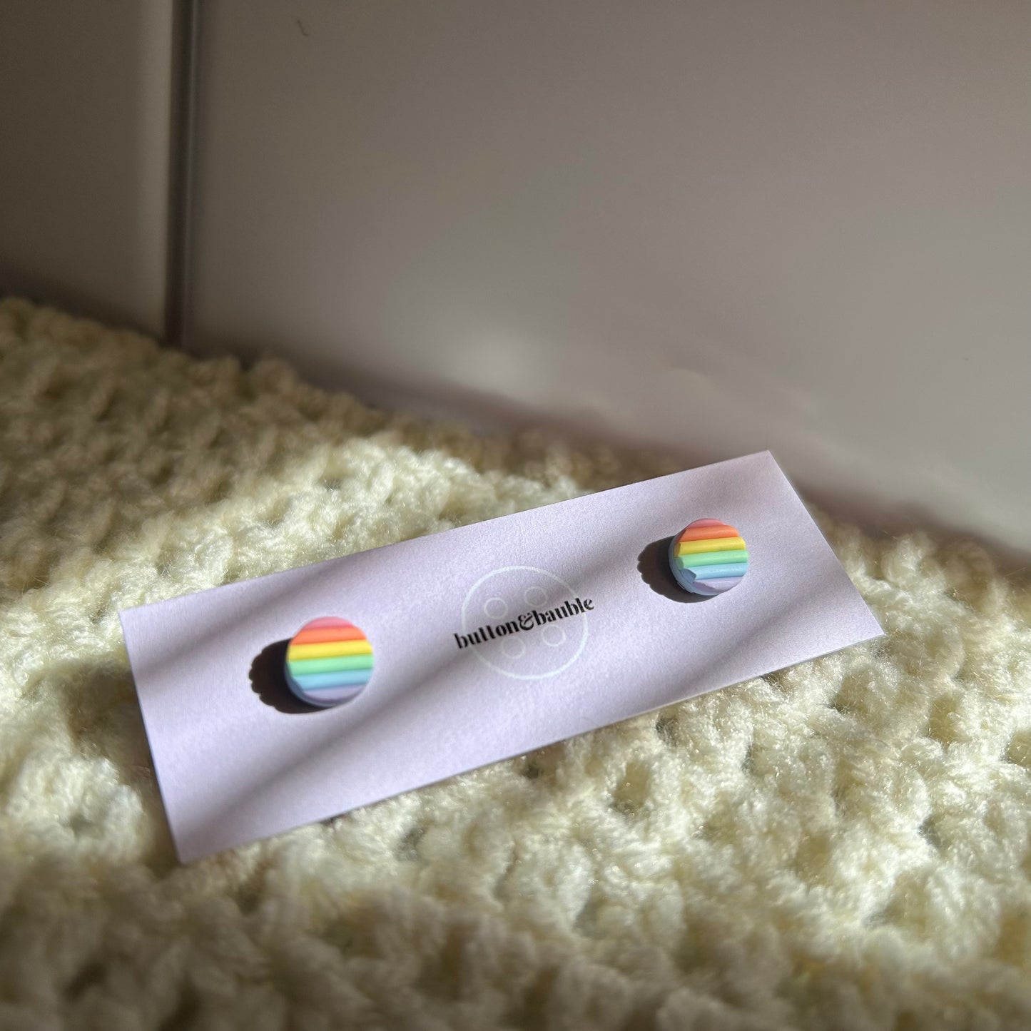 Mini Rainbow Stripe Studs