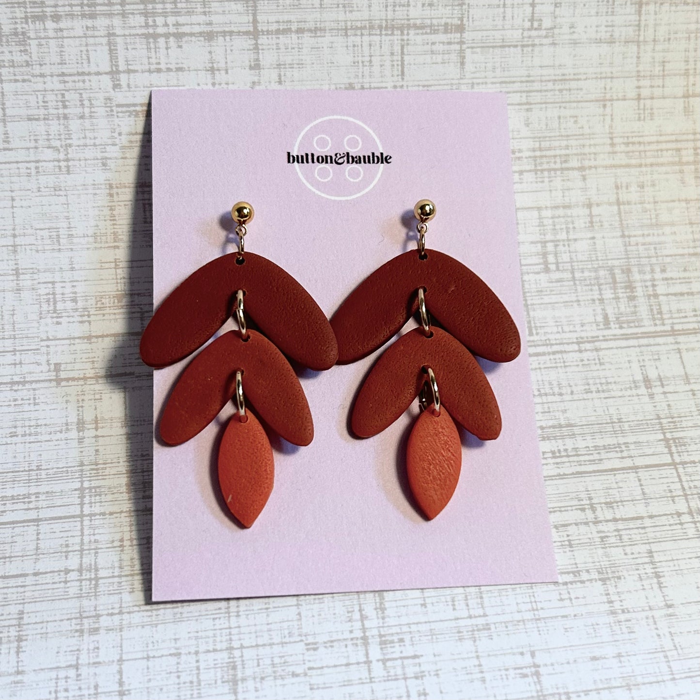 Ombré Chevron Dangles in Spice Cake