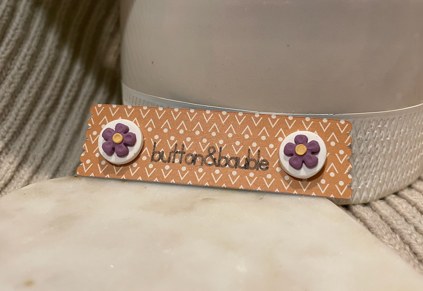 Susie Studs in White/Purple
