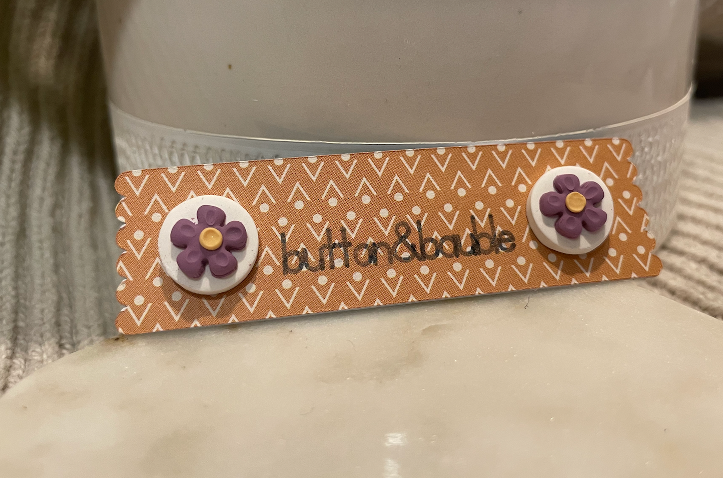 Susie Studs in White/Purple
