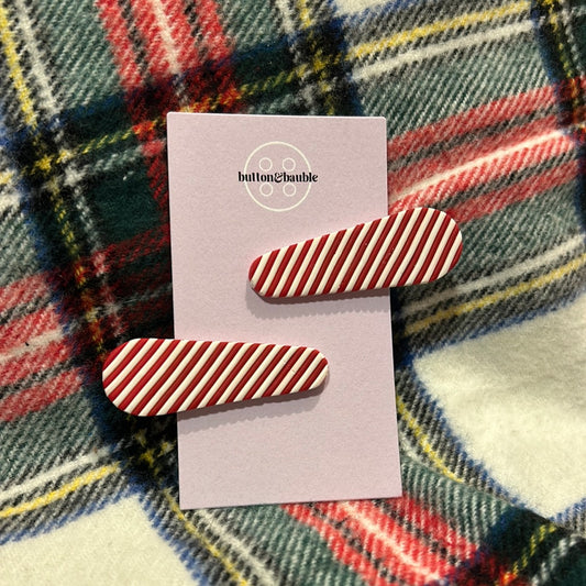 Candy Cane Stripe Hairclips
