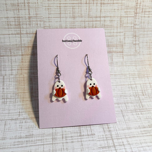 Pumpkin Picking Ghost Dangles