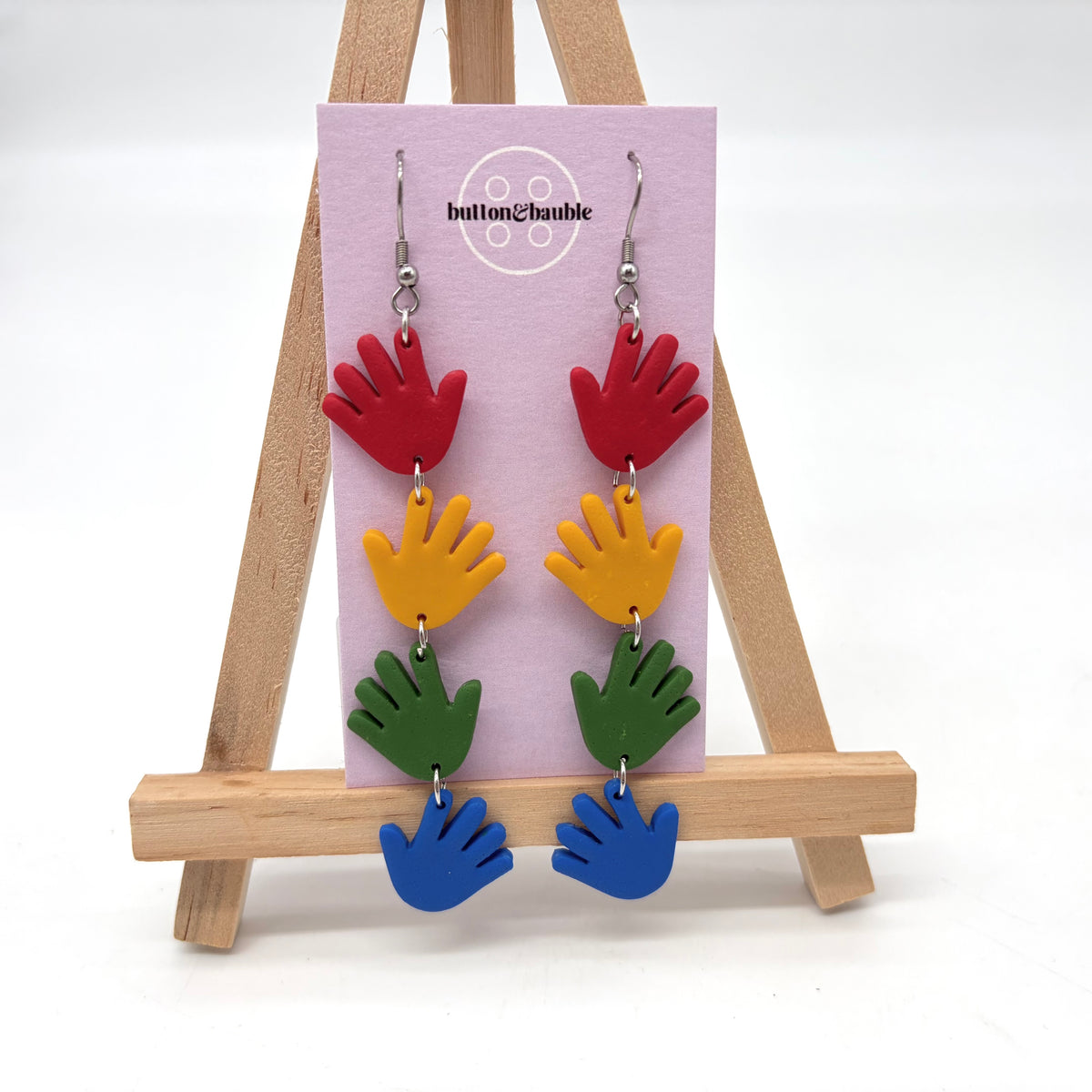 Handprint Dangle Earrings