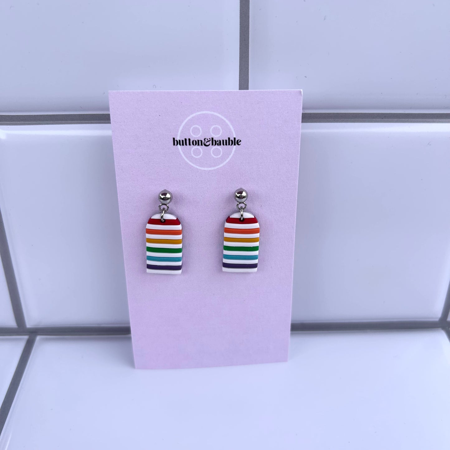 Rainbow Stripe Dangles