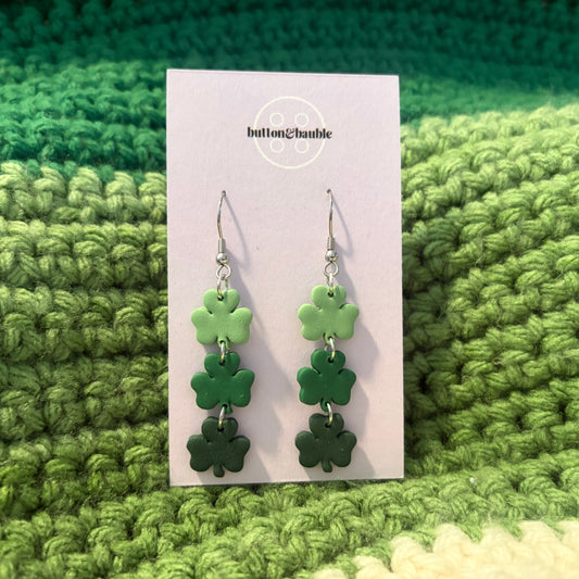 Triple Shamrock Dangle Earrings