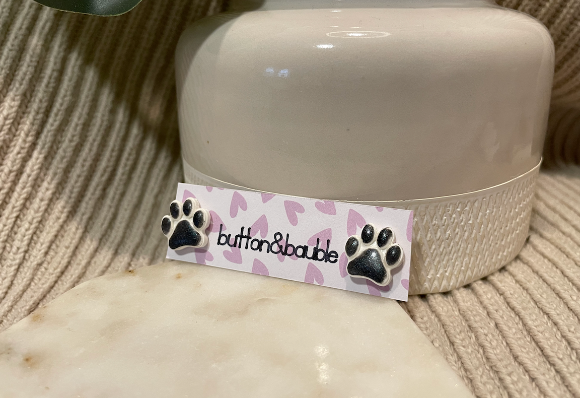 CUSTOM Paw Print Studs