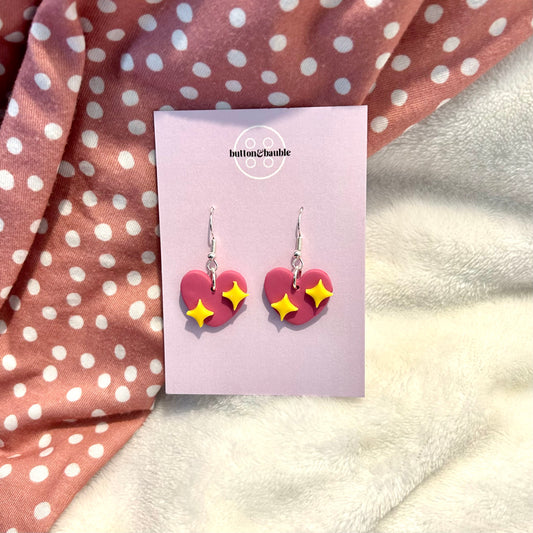 Sparkle Heart Emoji Earrings